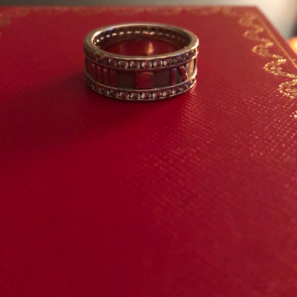 Tiffany & Co. Atlas ring with diamonds
